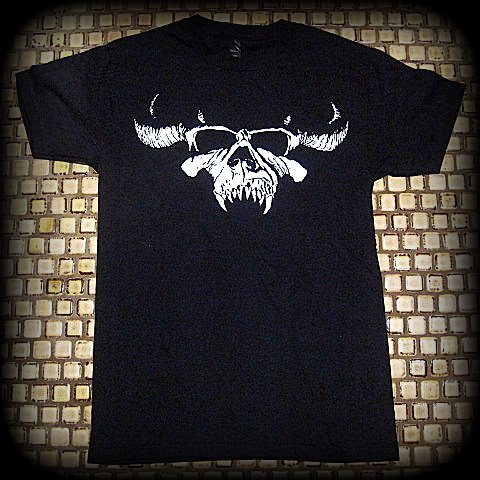 DANZIG - Classic White Skull Logo- T-shirt / PRINTED FRONT & BACK